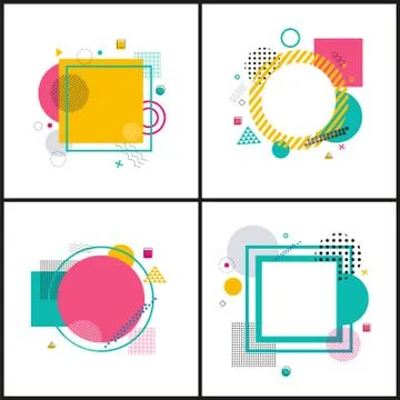 Set Colorful Abstract Frames on Illustration Stockillustratie