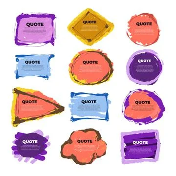 Set of colorful abstract quote boxes in various shapes Collection. Ideal fo.. Stock Illustration
