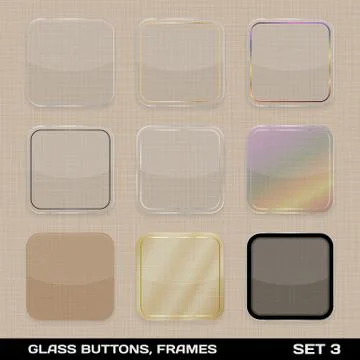 Set Of Colorful App Icon Frames, Templates, Buttons. Illustrazione stock