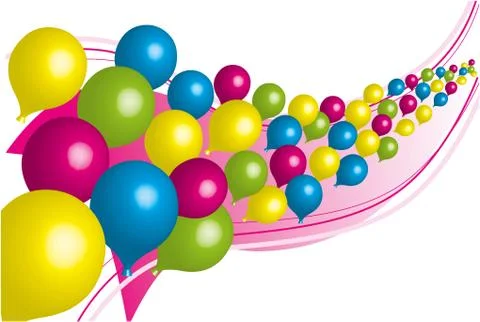 Set of colorful balloons 3d vector air decoration Stock Illustration