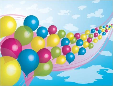 Set of colorful balloons 3d vector air decoration 库存插图