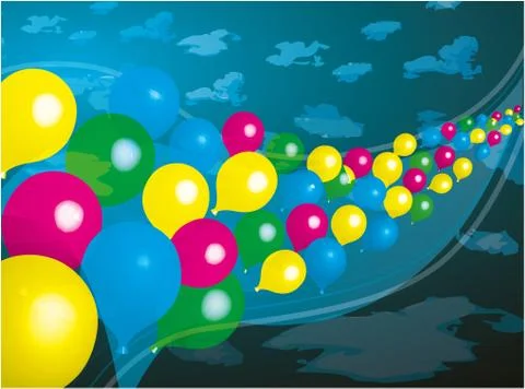 Set of colorful balloons 3d vector air decoration Stock Illustration