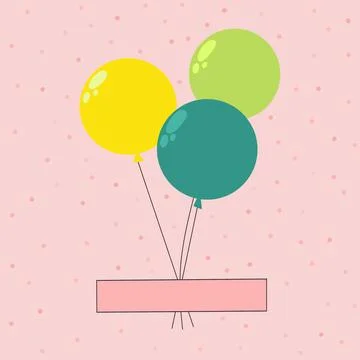 Set of colorful balloons with empty space for text Stock Illustration