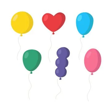 Set of colorful balloons various forms Stock Illustration
