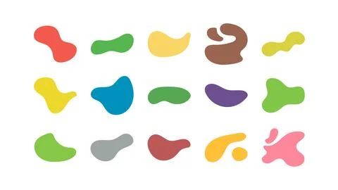 Set of colorful blob liquid elements. Fluid blob colorful elements. Liquid .. Stock Illustration