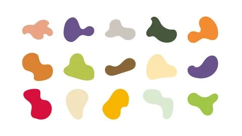 Set of colorful blob liquid elements. Fluid blob colorful elements. Liquid .. Illustrazione stock