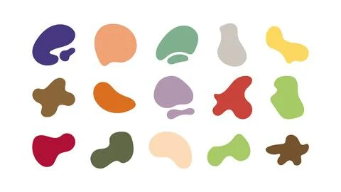 Set of colorful blob liquid elements. Fluid blob colorful elements. Liquid sh Stock Illustration