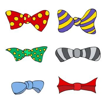 Set of colorful bow Stock Illustration
