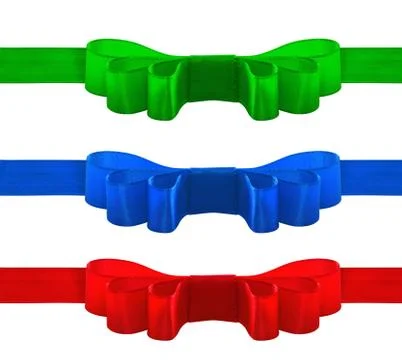 Set of colorful bows. isolate on white background. Stock Illustration