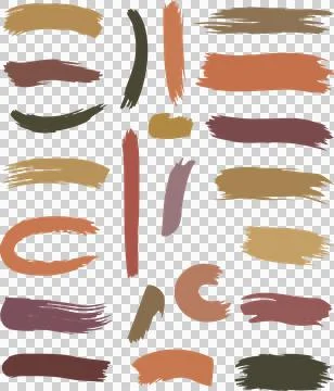 Set of colorful brush stroke vector design Stock Illustration