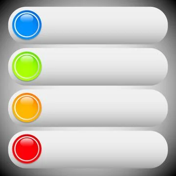 Set of colorful button, banner backgrounds, bars with circles. Editable vecto Ilustración de archivo