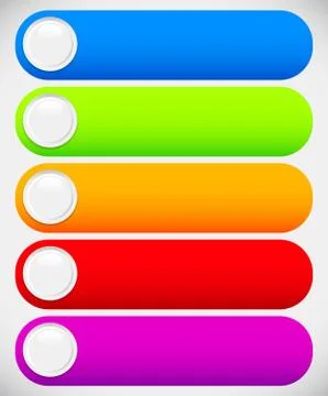 Set of colorful button, banner backgrounds, bars with circles. Editable vecto Ilustración de archivo