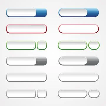 Set colorful button for website build element concept design Stock Illustration