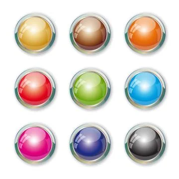 Set with colorful buttons. Stock Illustration