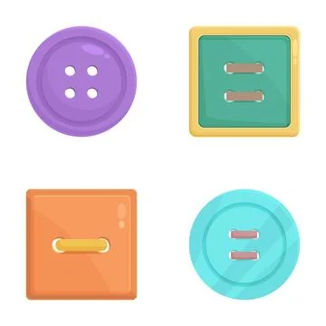 Set of colorful cartoon buttons and drawers icons Stock Illustration