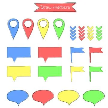 Set of colorful cartoon pointers Stock Illustration