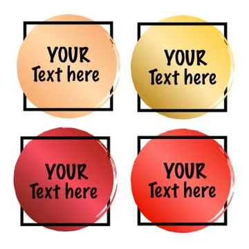 Set of colorful circle banner vector shapes. Round  frame banners. Design ele Stock Illustration