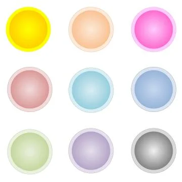 Set of colorful circle buttons Stock Illustration