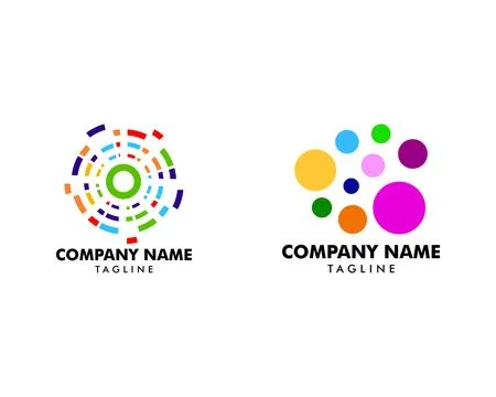 Set of Colorful circle logo design Stock Illustration