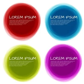 Set of colorful circles with overlapping. Creative logo. Template for your te Illustrazione stock