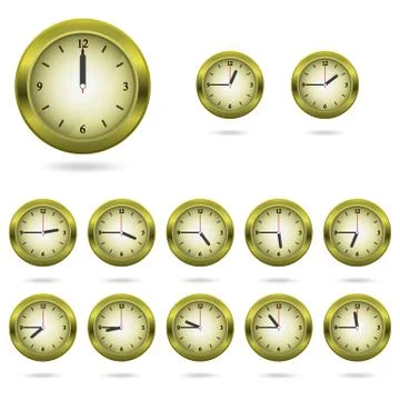 Set of colorful clock icon Stock Illustration