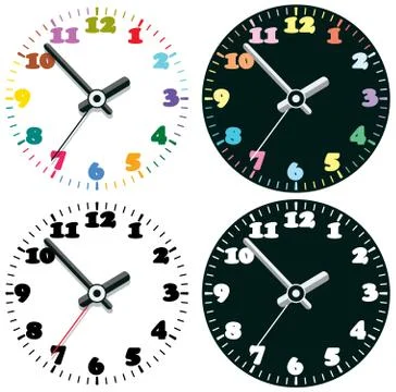 Set of colorful clocks Stock Illustration