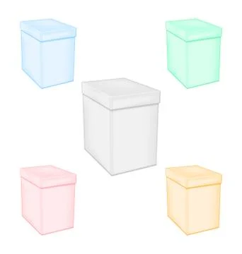 Set colorful closed unprinted boxes Stock Illustration