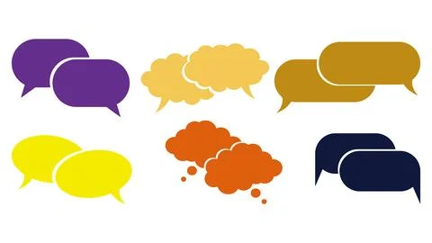 Set of colorful comic speech bubbles. Image illustration in flat style Stock Illustration