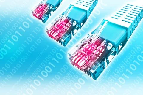 Set of colorful computer cables Illustrazione stock