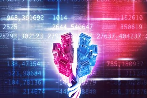 Set of colorful computer cables Stock Illustration