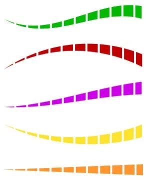Set of colorful dashed lines in different directions Stock Illustration