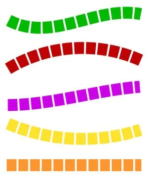 Set of colorful dashed lines in different directions Stock Illustration