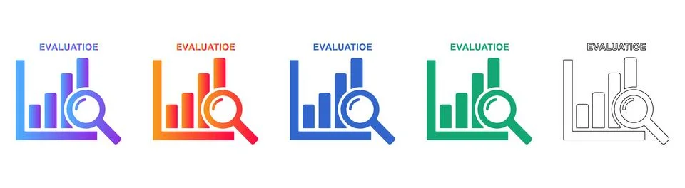 Set of Colorful Data Evaluation Icons Stockillustratie