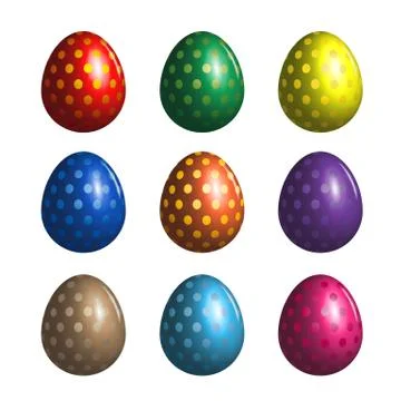 Set of colorful decorated easter eggs 스톡 일러스트