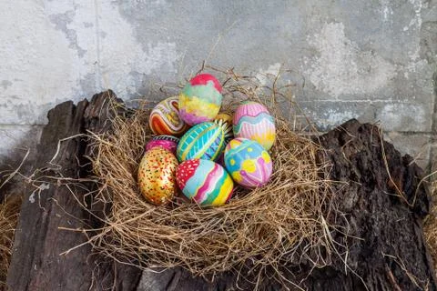 Set of colorful easter egg Stock Photos