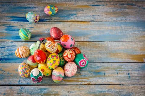 Set of colorful easter egg Stock Photos