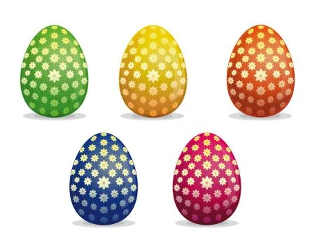 Set colorful Easter eggs icon isolated on white backgroun Stock Illustration