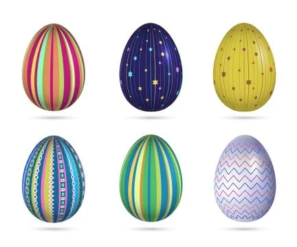 Set of colorful Easter eggs Stock Illustration