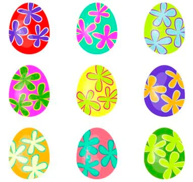 Set of colorful Easter eggs. Stock Illustration