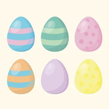 Set of colorful Easter eggs. Stock Illustration
