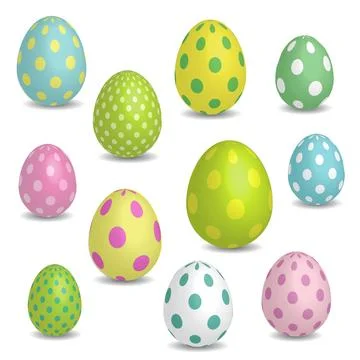 Set of colorful Easter eggs Stock Illustration
