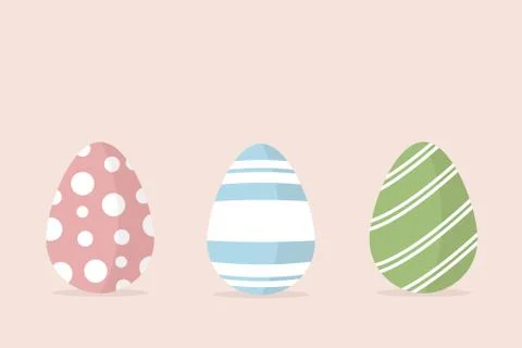 Set of colorful Easter eggs with the pattern isolated on background Illustrazione stock