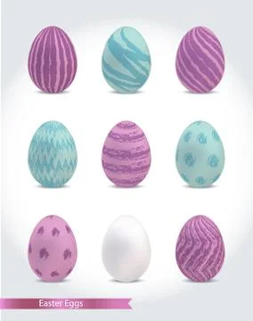 Set of colorful Easter eggs vector illustration Stockillustratie