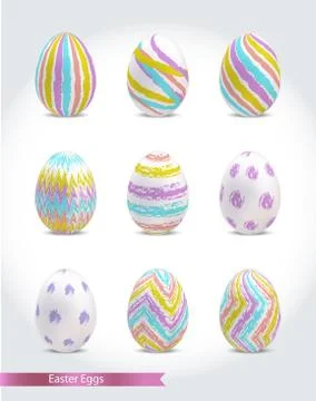 Set of colorful Easter eggs vector illustration Stockillustratie
