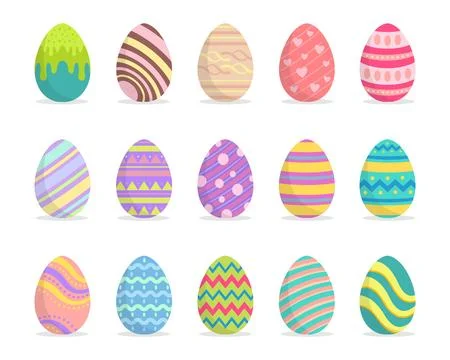 Set of colorful easter eggs vector illustration 库存插图
