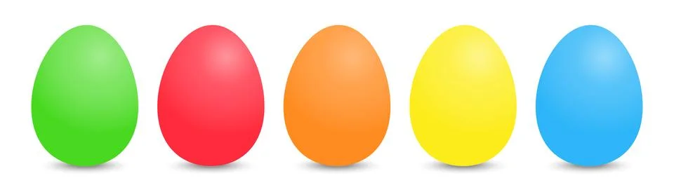 Set of colorful Easter eggs with a white background. Stock Illustration