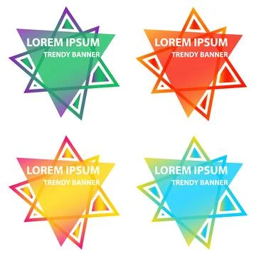 Set of colorful elements, gradient abstract shape for banner. Set of color 스톡 일러스트