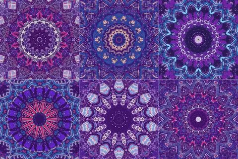 Set of colorful ethnic pattern geometric elements Stock Illustration