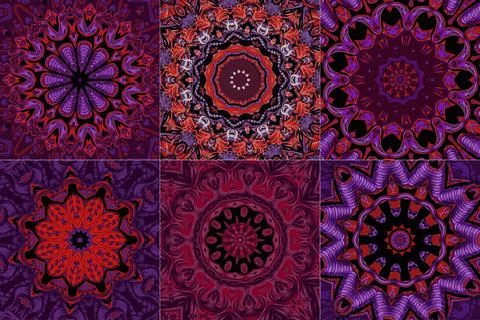 Set of colorful ethnic pattern geometric elements 스톡 일러스트