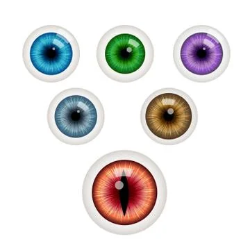 Set of colorful eye balls. Vector illustration Stock Illustration